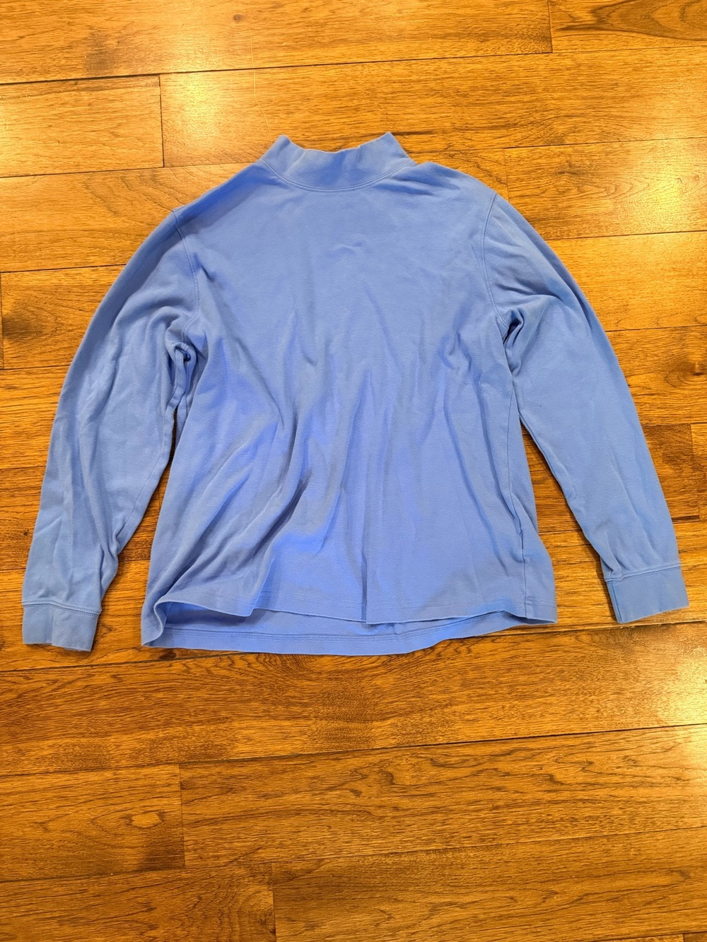 Lands End Women’s Light Blue Mock Neck Long Sleeve Top